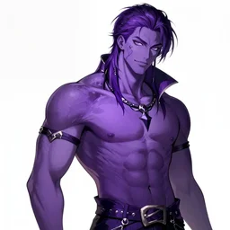 male necromancer purple skin, anime key visual, handsome and attractive man, highly detailed, smooth, sharp focus, trending on artstation, concept art, by shumolly and monable and artgerm and greg rutkowski and jo chen and pilyeon and ruan jia