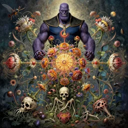 the platonic ideal of flowers, rotting, insects and praying of cletus kasady carnage thanos dementor wild hunt doctor manhattan chtulu mandelbulb mandala howl's moving castle botw davinci bioshock, d & d, fantasy, ego death, decay, dmt, psilocybin, concept art by randy vargas and greg rutkowski and ruan jia