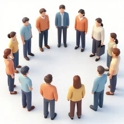 people stand around a circle