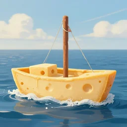 a boat made out of cheese