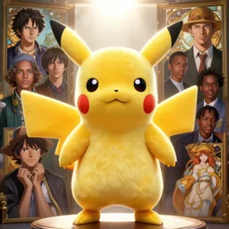 highly detailed vfx portrait of an african boy in a pikatchu costume by eiichiro oda!, stephen bliss, greg rutkowski, loish, rhads, beeple, makoto shinkai, tom bagshaw, alphonse mucha, sharp focus, art by artgerm and greg rutkowski, stanley kubrick, backlit, harsh overhead sunlight, detailed,
