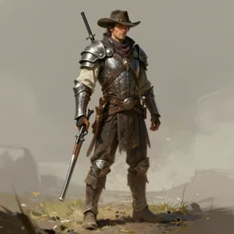 full body concept art of a gunslinger / paladin in the style of high fantasy art in the style of wild west art trending on artstation deviantart pinterest detailed high resolution hd 8 k