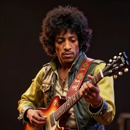 jimi hendrix, album cover style, hyper detailed, 3 d, octane render