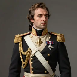 man wearing a 19th century ceremonial officers uniform, intricate, elegant, highly detailed, digital painting, artstation, concept art, matte, sharp focus, illustration