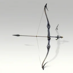 black archery bow, magic item, fantasy art