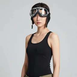 studio portrait of a female aviator, wearing aviator goggles, beautiful, elegant, young skinny pretty, an ultrafine hyperdetailed illustration by kim jung gi, and moebius, jean gireaud, and nicholas delort, intricate linework, detailed faces, super sharp focus, bright colors, octopath traveler, final fantasy, unreal engine 5, central composition,