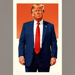 vintage movie poster, jake gyllenhaal! as united states president donald trump, action thriller, minimal, vibrant, fanart, trending on artstation