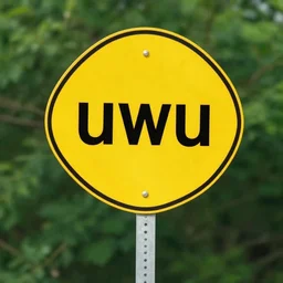 a road sign that says uwu