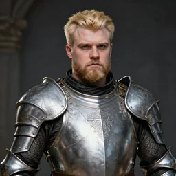a portrait of a fantasy beardless plump cleric with no beard, short blonde hair comb over hairstyle, young adult, short in stature, silver breastplate with religious engravings, clean shaven, serious expression, style by donato giancola, wayne reynolds, jeff easley dramatic light, high detail, cinematic lighting, artstation, dungeons and dragons