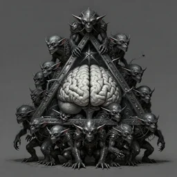 anthropomorphic triangle brain in edgy darkshadowiron stack of many goblins, intricate, elegant, highly detailed animal monster, digital painting, artstation, concept art, smooth, sharp focus, illustration, art by artgerm, dwayne barlowe, trending on artstation and greg rutkowski and alphonse mucha, 8 k