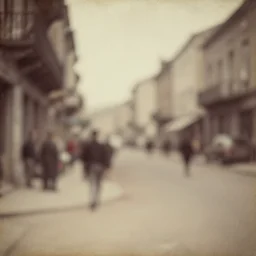 street photograph from the 1600s, faded, blurry, first ever photograph