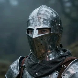 Underwater close up portrait of a medieval knight by Trent Parke, clean, detailed, Magnum photos