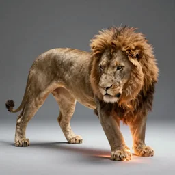 lion bending fire