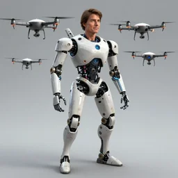 tom cruise wearing, robotic drones, highly detailed by peter mohrbacher, hajime sorayama, wayne barlowe, boris vallejo, aaron horkey, gaston bussiere, craig mullins