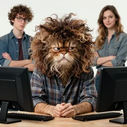 a skeptical squinting looking curly - haired persian programmer giving the stink eye, by artgerm and greg rutkowski and magali villeneuve