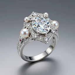 a beautiful diamond wedding ring design made of platinum glowing in sparkles with heavenly notes neo rococo, pearls and ruby, highly detailed sailor moon aesthetic, fantasy, intricate, elegant, highly detailed, digital painting, artstation, concept art, matte, sharp focus, illustration, in the style of aetherpunk