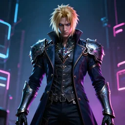 alucard in a detective suit, dystopia core, apocalyptic, armor, warrior, dramatic, sharp focus, fiction, neon, fantasy, hyper detailed, digital art, trending in artstation, cinematic lighting