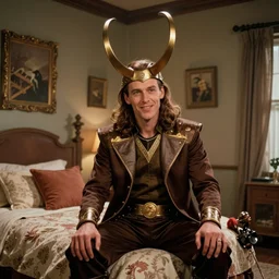 the image is a lost hollywood film still 1 9 8 0 s photograph of the norse god loki's bedroom. vibrant cinematography, anamorphic lenses, crisp, detailed image in 4 k resolution.