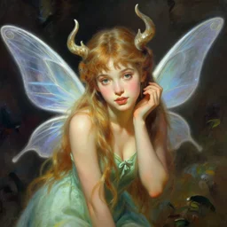 a portrait of a cute magical fantasy fairy girl by Frank Frazetta, WLOP and ross tran