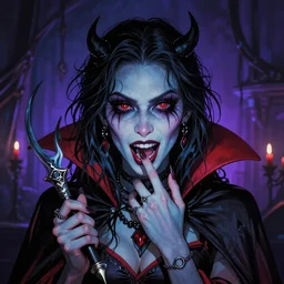 Vampire in Fear and Loathing Wonderland, a new age fantasy portrait by Artgerm and Nekro, vivid color,