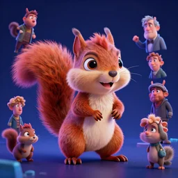 a high resolution render of sid nutty squirrel ice age movie by johannen voss by david cronenberg by francis bacon by peter kemp by octane render blender 8 k isometric dof neon colours