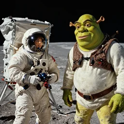 found footage of the moon landing and shrek is there already