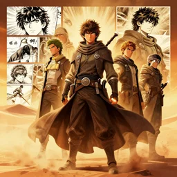 photo cartoon illustration comics manga painting of dune : 6 fantasy, digital painting, unreal engine, 8 k, volumetric lighting, contrast