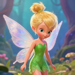 tinkerbell as a cute pixar character, vivid colors, high details, cinematic, 8k resolution, beautiful detailed, photorealistic, digital painting, artstation, concept art, smooth, sharp focus, illustration, fantasy background, artstation trending, octane render, unreal engine