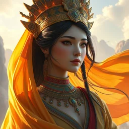 goddess of the mongolia, highly detailed, digital painting, artstation, concept art, smooth, sharp focus, illustration, unreal engine 5, 8 k, art by artgerm and greg rutkowski and edgar maxence