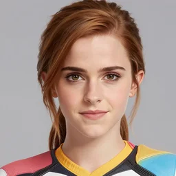 emma watson as tracer! from overwatch in an upcoming overwatch live action movie, detailed face, promo shoot, studio lighting