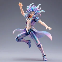 james jean, ilya kuvshinov isolated magical hairstyle vinyl figure, figure photography, dynamic moving pose, glitter accents on figure, holographic undertones, anime stylized, high detail, ethereal lighting, rim light, expert light effects on figure, sharp focus, impactful composition and glowing effects unreal engine, octane, editorial awarded design