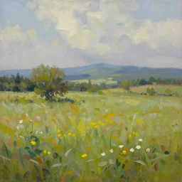 pretty landscape, oil painting