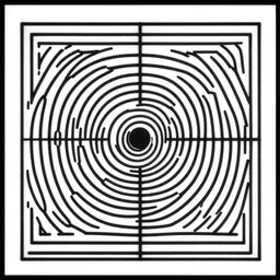 a square vector art panel for cnc plasma, laser, simple concentric geometric pattern