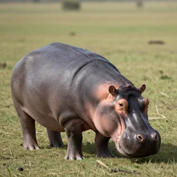 hippopotamus wearing pants