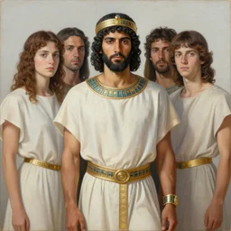 portrait of ancient israelite with girded loins. intricate painting by ross tran, magali villeneuve, and jeremy mann.