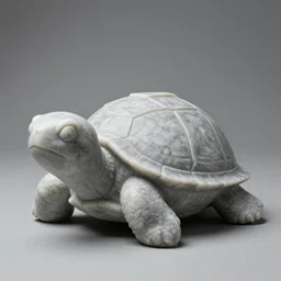cute turtle gray marble sculpture, volumetric lighting, rembrandt lighting