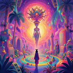 psychedelic heaven, trending on artstation