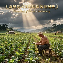 bodybuilder farmer surveying his crops, xianxia cultivator fantasy art