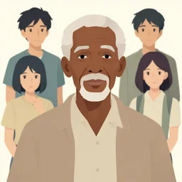 an old african man, clean cel shaded vector art. shutterstock. behance hd by lois van baarle, artgerm, helen huang, by makoto shinkai and ilya kuvshinov, rossdraws, illustration