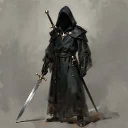 Demon worshipper cultist wearing black robes and armed with a dagger as a fantasy D&D character, portrait art by Donato Giancola and James Gurney, digital art, trending on artstation