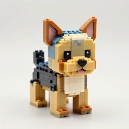 a beautiful sculpture of a very cute yorkshire terrier made out of legos.