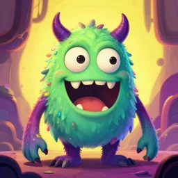 a very funny unimaginable horror beyond human comprehension, a very detailed digital art, trending on art station, friendly art, lovecraftian monster, positive and fun vibes, bright colors, funny art