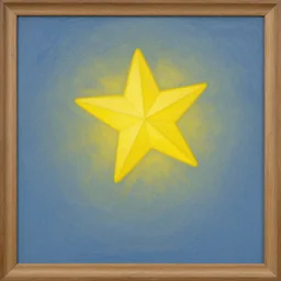 a yellow star falling in the sky, goauche painting, deviantart