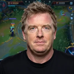 jeremy clarkson as a character in the game league of legends, with a background based on the game league of legends, detailed face