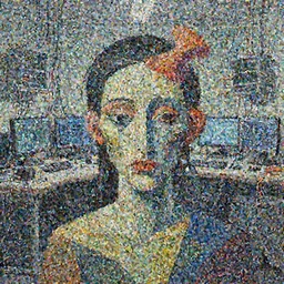 portrait of lain, background room full of cables and computers by ruan jia and joao ruas. surrealism, biomorphic, chromatic, grotesque