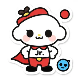 cute miss mascot mime jr. mime jr. mime jr. super hero sticker art, cronobreaker, beeple game icon