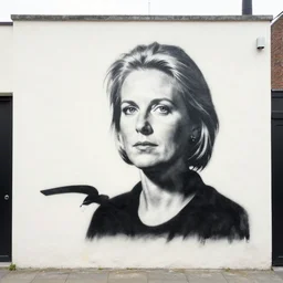 street mural of a helen zille by banksy, high detail, photograph