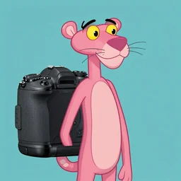 DLSR of a pink panther