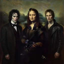 the vampires from the show What we do in the shadows oil painting by Leonard Da Vinci ,, ultrarealistic