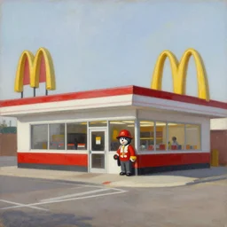 oil painting of 1 4 th century mcdonalds restaurant